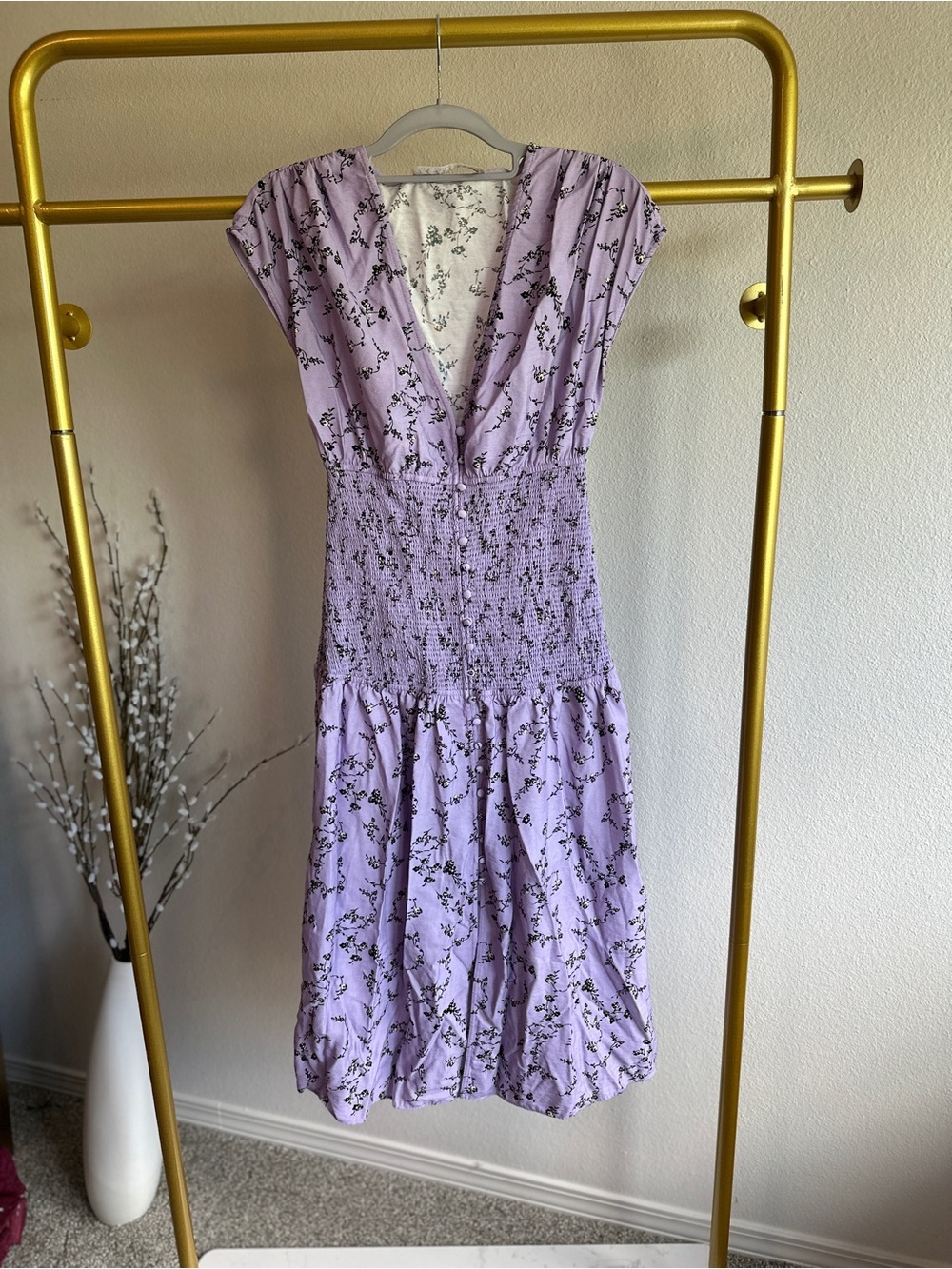 Revolve KEEPSAKE the Label Lavender Floral Smocked Midi Dress